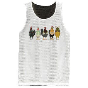 Chicken Christmas Lights Farm Animal Christmas Funny Chicken Lover Xmas Mesh Reversible Basketball Jersey Tank