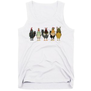 Chicken Christmas Lights Farm Animal Christmas Funny Chicken Lover Xmas Tank Top