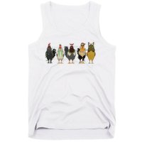 Chicken Christmas Lights Farm Animal Christmas Funny Chicken Lover Xmas Tank Top