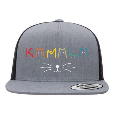 Commala Cat Lettering Positive Funny Cat Letters Flat Bill Trucker Hat