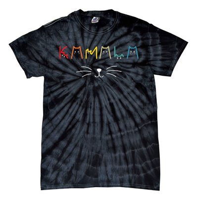 Commala Cat Lettering Positive Funny Cat Letters Tie-Dye T-Shirt