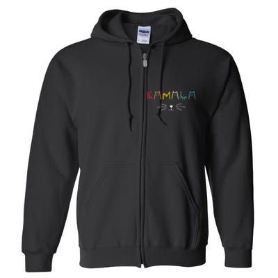 Commala Cat Lettering Positive Funny Cat Letters Full Zip Hoodie