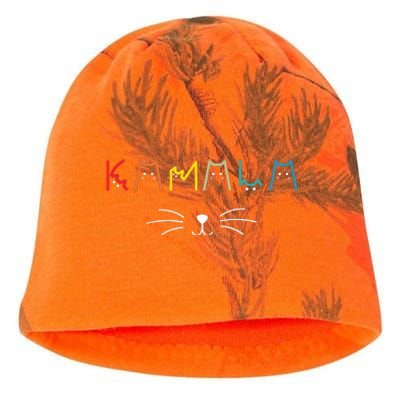 Commala Cat Lettering Positive Funny Cat Letters Kati - Camo Knit Beanie