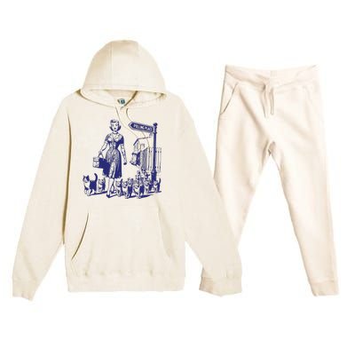 Childless Cat Lady Funny Vintage Premium Hooded Sweatsuit Set