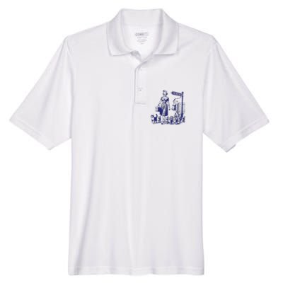 Childless Cat Lady Funny Vintage Men's Origin Performance Piqué Polo