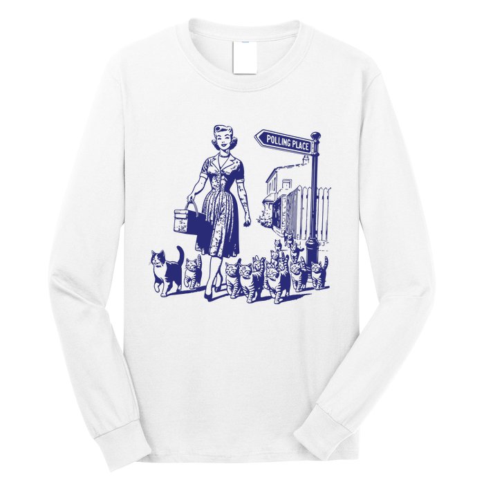 Childless Cat Lady Funny Vintage Long Sleeve Shirt