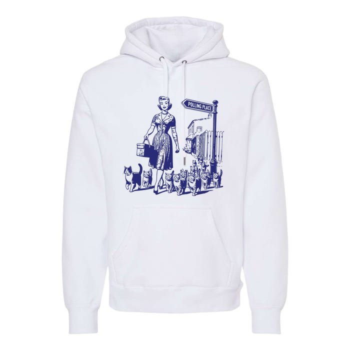 Childless Cat Lady Funny Vintage Premium Hoodie