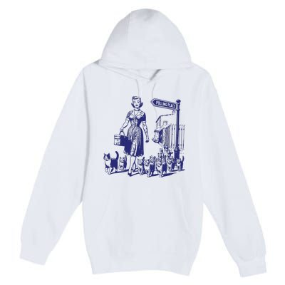 Childless Cat Lady Funny Vintage Premium Pullover Hoodie