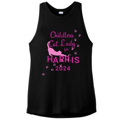 Childless Cat Lady For Harris 2024 Gift Ladies PosiCharge Tri-Blend Wicking Tank