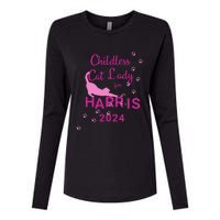 Childless Cat Lady For Harris 2024 Gift Womens Cotton Relaxed Long Sleeve T-Shirt