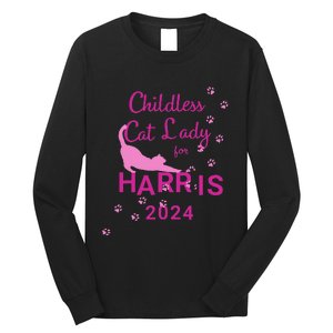 Childless Cat Lady For Harris 2024 Gift Long Sleeve Shirt