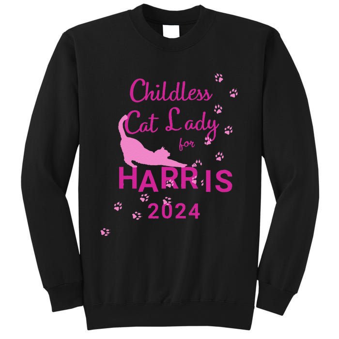 Childless Cat Lady For Harris 2024 Gift Sweatshirt