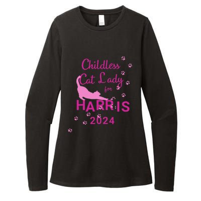 Childless Cat Lady For Harris 2024 Gift Womens CVC Long Sleeve Shirt