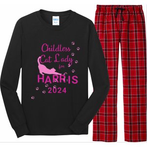 Childless Cat Lady For Harris 2024 Gift Long Sleeve Pajama Set