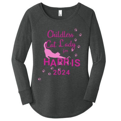 Childless Cat Lady For Harris 2024 Gift Women's Perfect Tri Tunic Long Sleeve Shirt