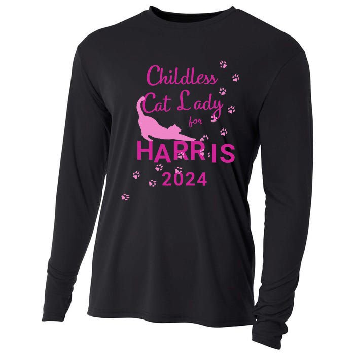 Childless Cat Lady For Harris 2024 Gift Cooling Performance Long Sleeve Crew