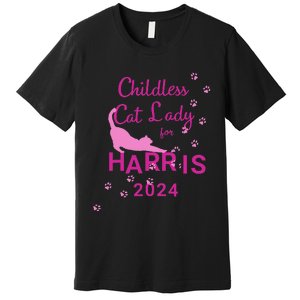 Childless Cat Lady For Harris 2024 Gift Premium T-Shirt