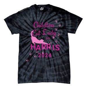 Childless Cat Lady For Harris 2024 Gift Tie-Dye T-Shirt