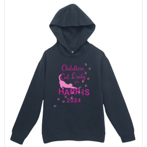 Childless Cat Lady For Harris 2024 Gift Urban Pullover Hoodie