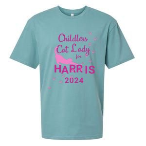 Childless Cat Lady For Harris 2024 Gift Sueded Cloud Jersey T-Shirt