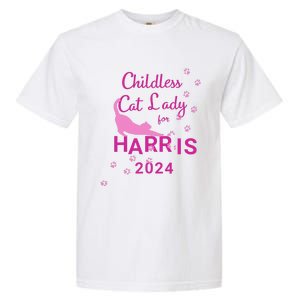 Childless Cat Lady For Harris 2024 Gift Garment-Dyed Heavyweight T-Shirt