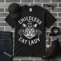 Childless Cat Lady Feminist Voting Ladies Is Voting Kamala Tall T-Shirt