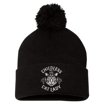 Childless Cat Lady Feminist Voting Ladies Is Voting Kamala Pom Pom 12in Knit Beanie