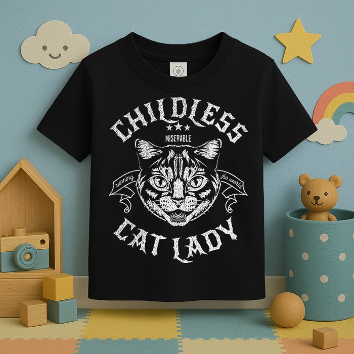 Childless Cat Lady Feminist Voting Ladies Is Voting Kamala Toddler T-Shirt