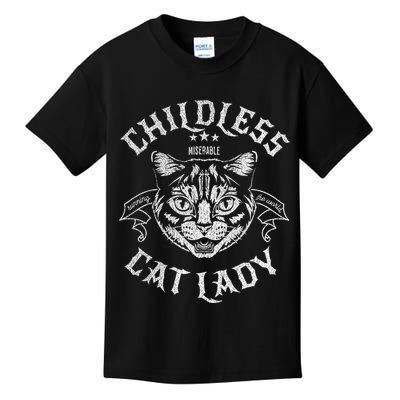 Childless Cat Lady Feminist Voting Ladies Is Voting Kamala Kids T-Shirt