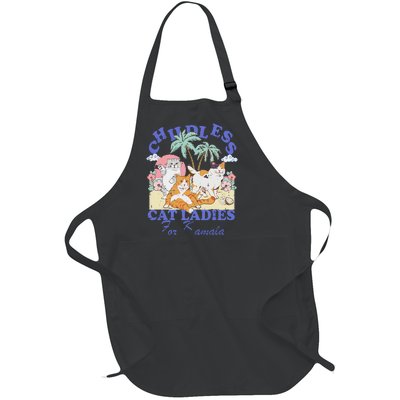 Childless Cat Lady For Kamala Harris 2024 Election Funny Cat Love Full-Length Apron With Pockets