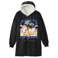 Childless Cat Lady For Kamala Harris 2024 Election Funny Cat Love Hooded Wearable Blanket