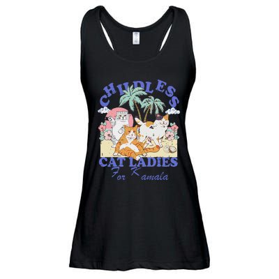 Childless Cat Lady For Kamala Harris 2024 Election Funny Cat Love Ladies Essential Flowy Tank