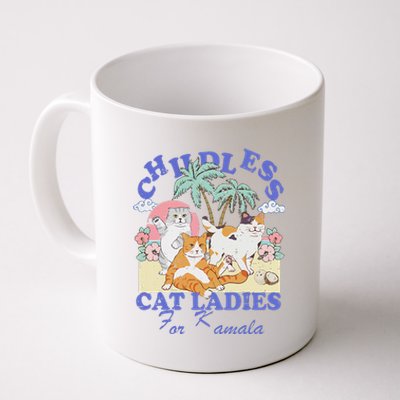 Childless Cat Lady For Kamala Harris 2024 Election Funny Cat Love Coffee Mug