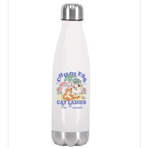 Childless Cat Lady For Kamala Harris 2024 Election Funny Cat Love Stainless Steel Insulated Water Bottle