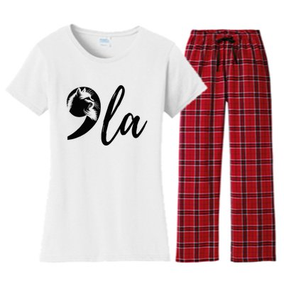 Childless Cat Lady Comma La Kamala Harris For President 2024 Women's Flannel Pajama Set