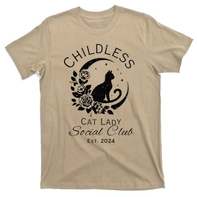 Childless Cat Lady Social Club Meme Cat Kamala Harris 2024 Gift T-Shirt