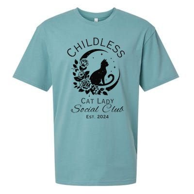 Childless Cat Lady Social Club Meme Cat Kamala Harris 2024 Gift Sueded Cloud Jersey T-Shirt