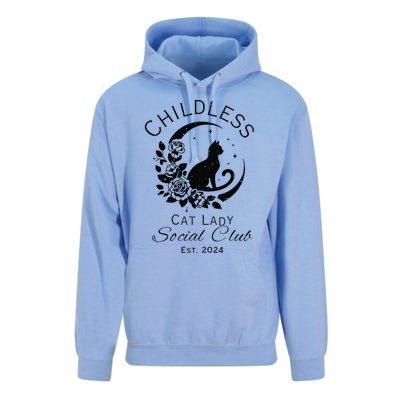 Childless Cat Lady Social Club Meme Cat Kamala Harris 2024 Gift Unisex Surf Hoodie