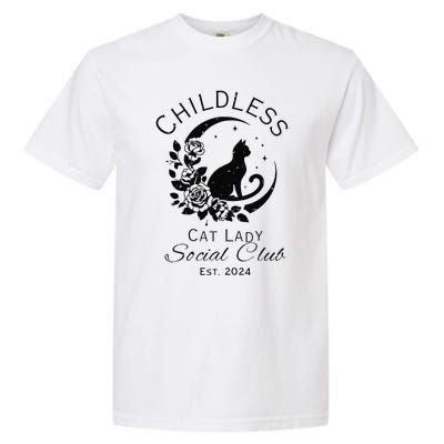 Childless Cat Lady Social Club Meme Cat Kamala Harris 2024 Gift Garment-Dyed Heavyweight T-Shirt