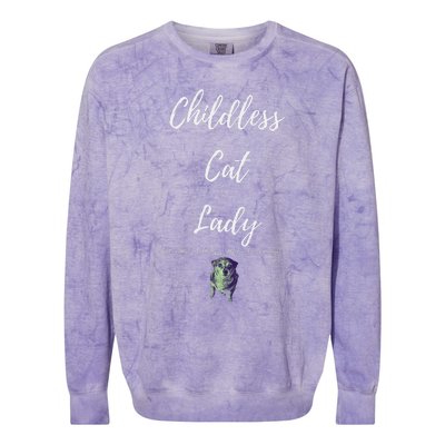 Childless Cat Lady Colorblast Crewneck Sweatshirt