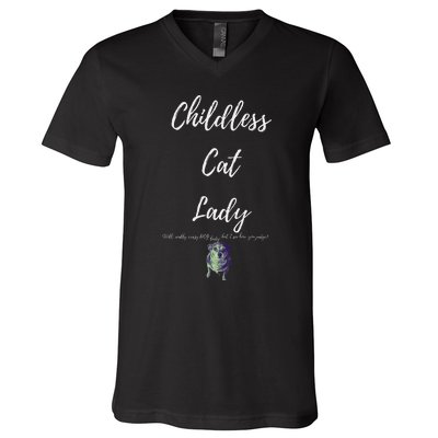 Childless Cat Lady V-Neck T-Shirt