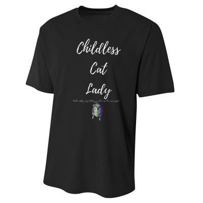 Childless Cat Lady Performance Sprint T-Shirt