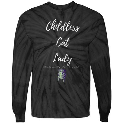 Childless Cat Lady Tie-Dye Long Sleeve Shirt