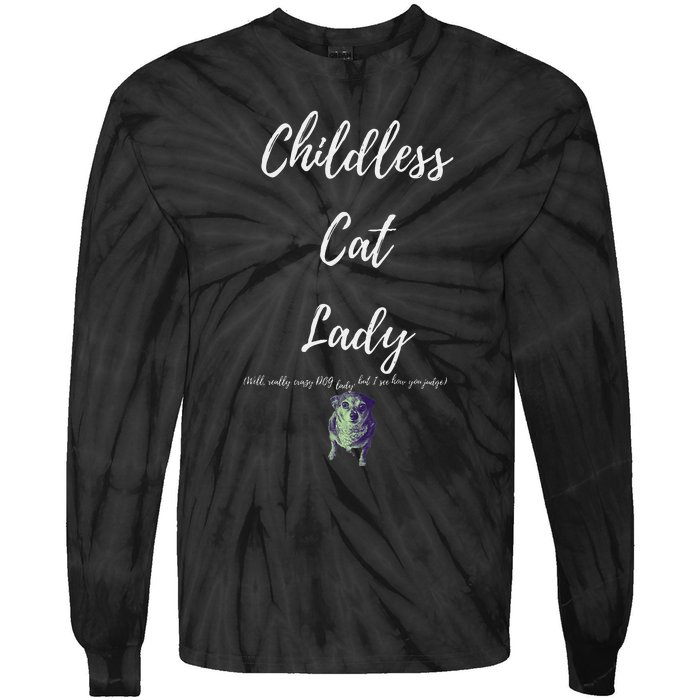 Childless Cat Lady Tie-Dye Long Sleeve Shirt