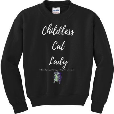 Childless Cat Lady Kids Sweatshirt