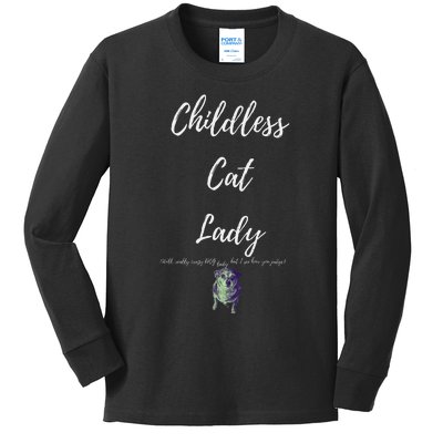 Childless Cat Lady Kids Long Sleeve Shirt