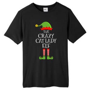 Crazy Cat Lady Elf Funny Christmas Matching Family Pajama Tall Fusion ChromaSoft Performance T-Shirt