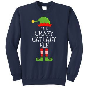 Crazy Cat Lady Elf Funny Christmas Matching Family Pajama Sweatshirt