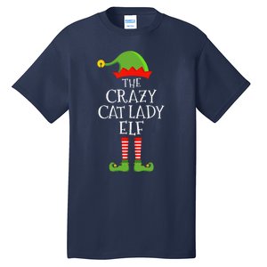 Crazy Cat Lady Elf Funny Christmas Matching Family Pajama Tall T-Shirt