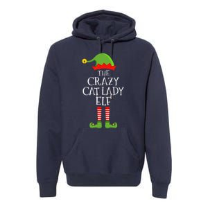 Crazy Cat Lady Elf Funny Christmas Matching Family Pajama Premium Hoodie